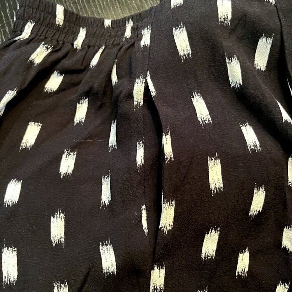 MADEWELL Black & White Tribal Print Ikat Brush Overlay Romper Open Back - EUC XS - Picture 13 of 13